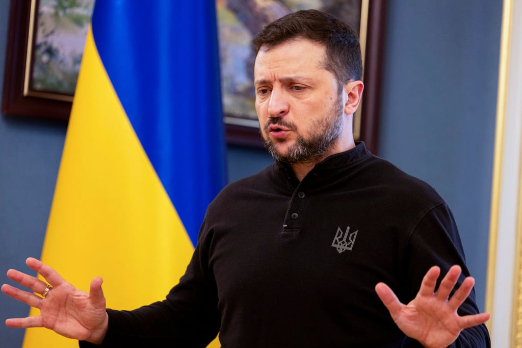 Ukraine’s President Volodymyr Zelensky in Kyiv on Wednesday. Photo: AP Ukraine’s President Volodymyr Zelensky in Kyiv on Wednesday. Photo: AP
