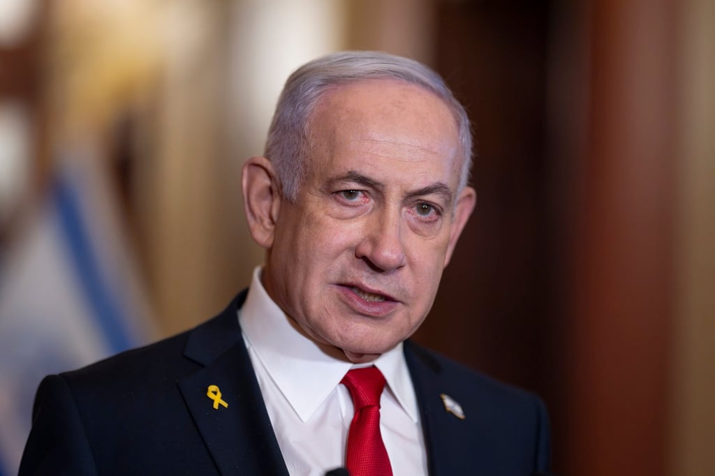 Israeli Prime Minister Benjamin Netanyahu speaks to reporters in Washington on February 7. Photo: AP Israeli Prime Minister Benjamin Netanyahu speaks to reporters in Washington on February 7. Photo: AP