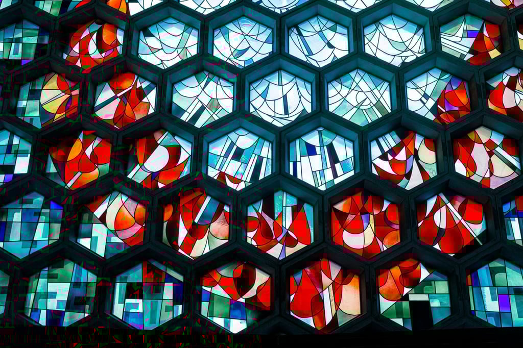 St John’s beehive-shaped front window is made up of hundreds of hexagons of stained glass. Photo: AFP