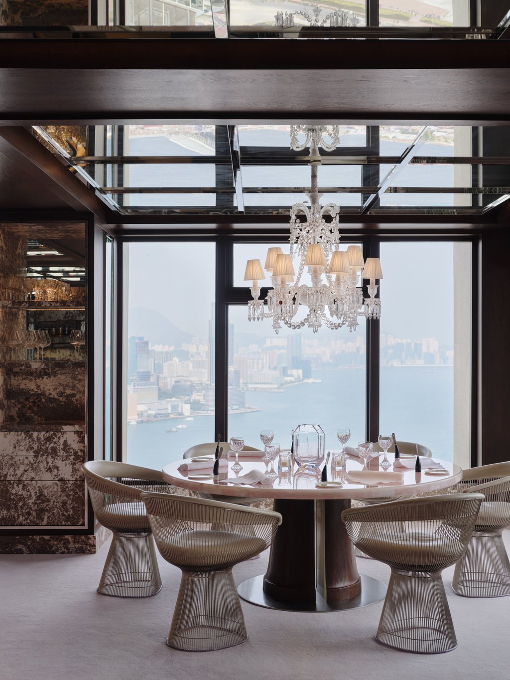 The interior of Cristal Room, overlooking Victoria Harbour in Hong Kong. Photo: Cristal Room by Anne-Sophie Pic