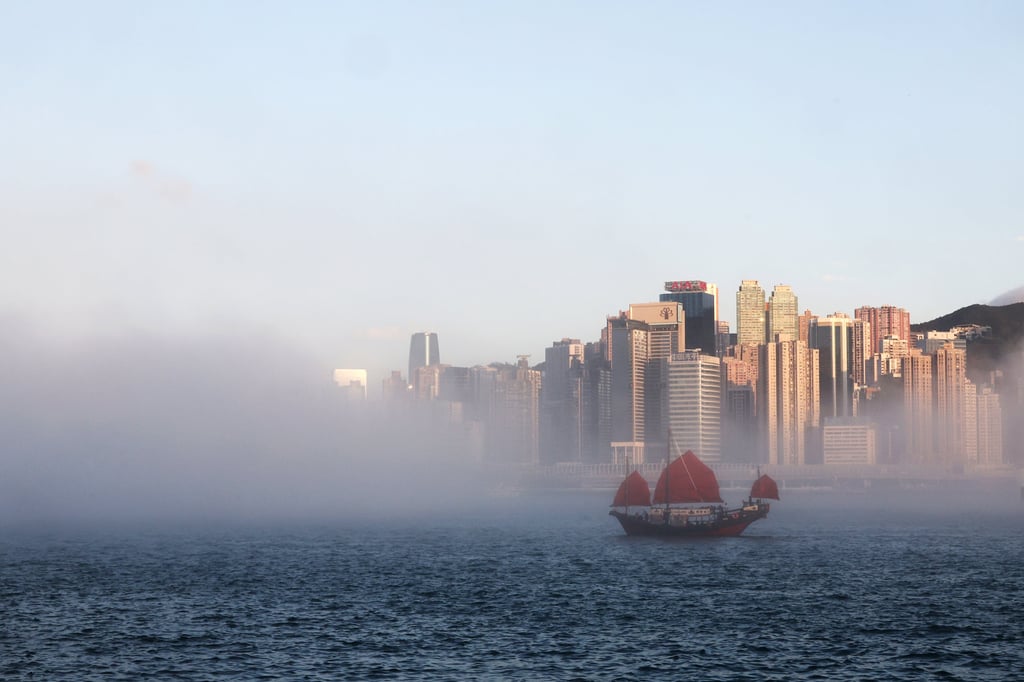 Fog blocks the view from the Tsim Sha Tsui waterfront. Photo: Edmond So