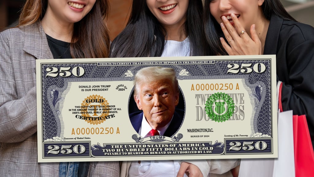 A US proposal to put the face of President Donald Trump on a US$250 banknote has caused much hilarity on mainland social media. Photo: SCMP composite/Shutterstock