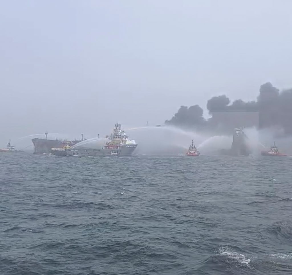 Rescue crews at the scene. Photo: Denys Mezentsev via AP Rescue crews at the scene. Photo: Denys Mezentsev via AP