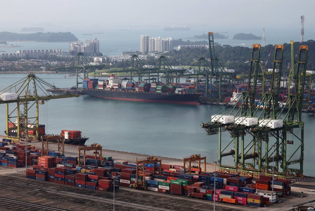 Container terminals in Singapore. Like other trade-dependent nations, Singapore has closely tracked the US president’s tariff threats. Photo: Reuters