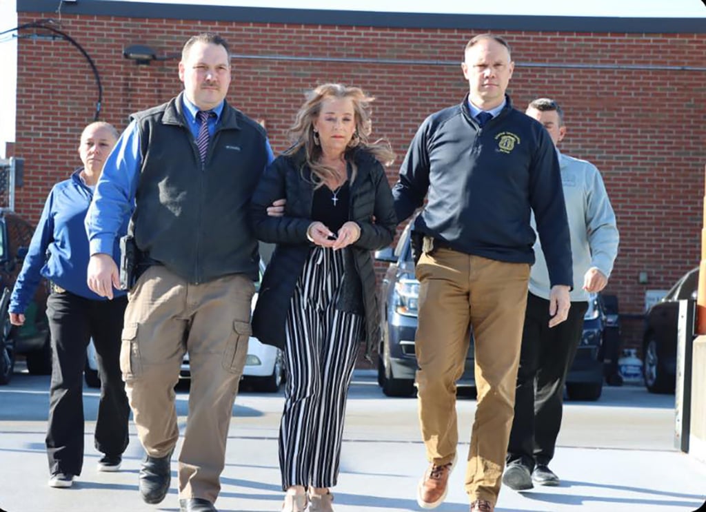 The man’s stepmother Kimberly Sullivan being taken into custody. Photo: Waterbury Police Department via TNS The man’s stepmother Kimberly Sullivan being taken into custody. Photo: Waterbury Police Department via TNS