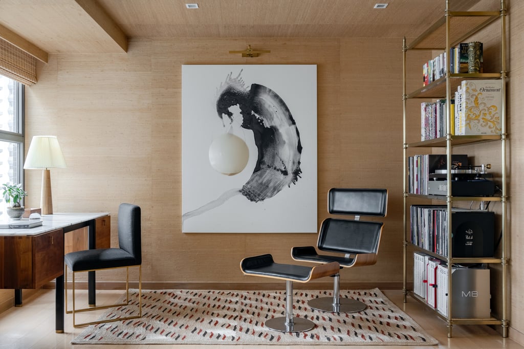 The study, with artwork by Takesada Matsutani. Photo: Eugene Chan The study, with artwork by Takesada Matsutani. Photo: Eugene Chan