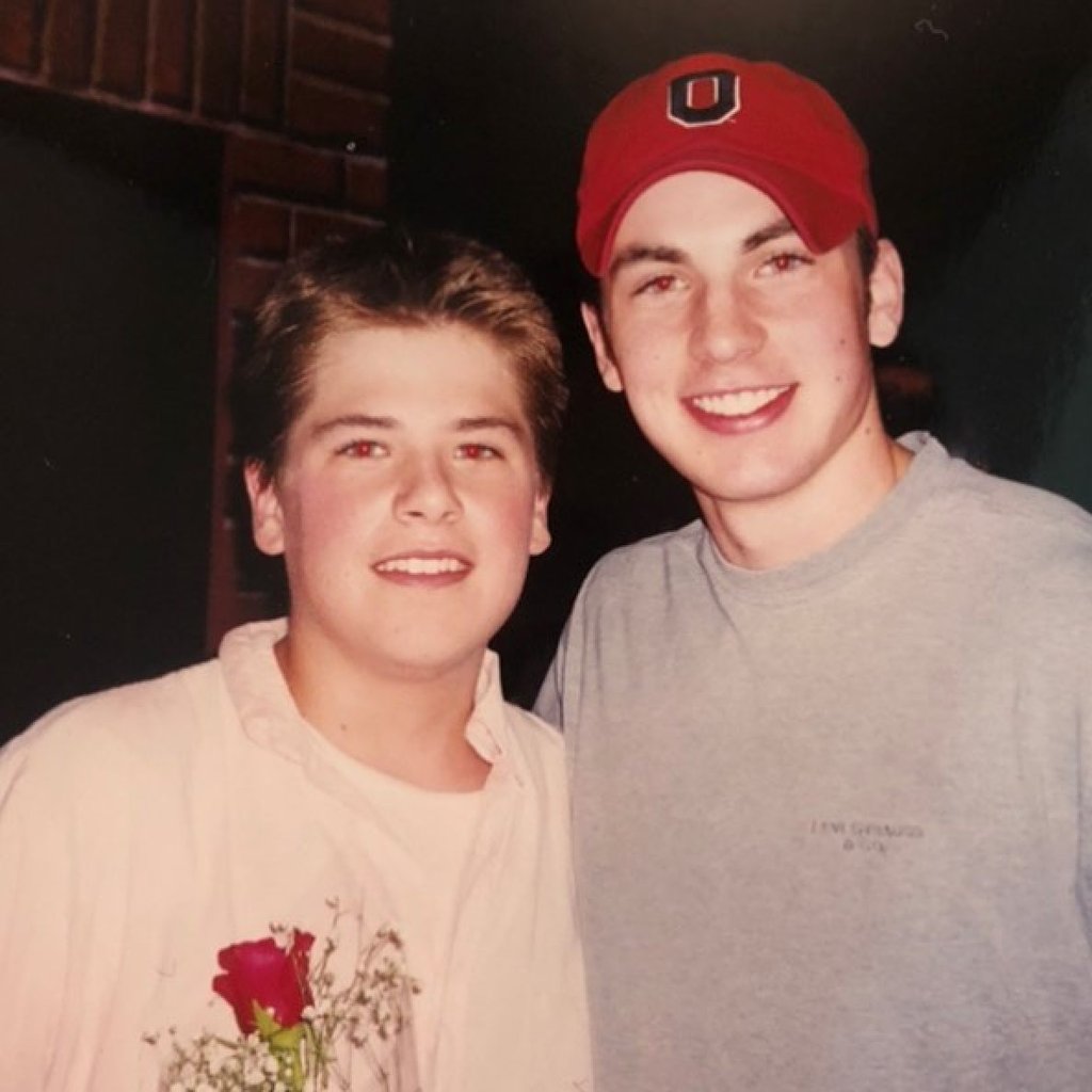 A young Scott Evans (left) and Chris Evans. Photo: @scottevansgram/Instagram A young Scott Evans (left) and Chris Evans. Photo: @scottevansgram/Instagram