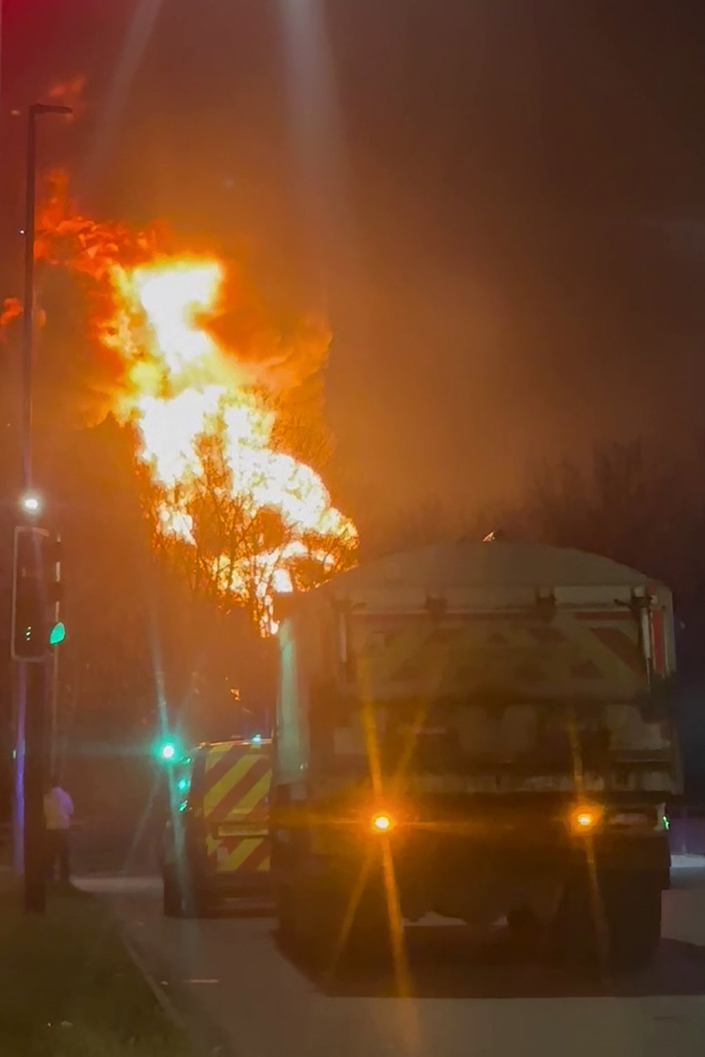 A photo from X user fire_at_Vill shows the fire in west London. Photo: AFP
