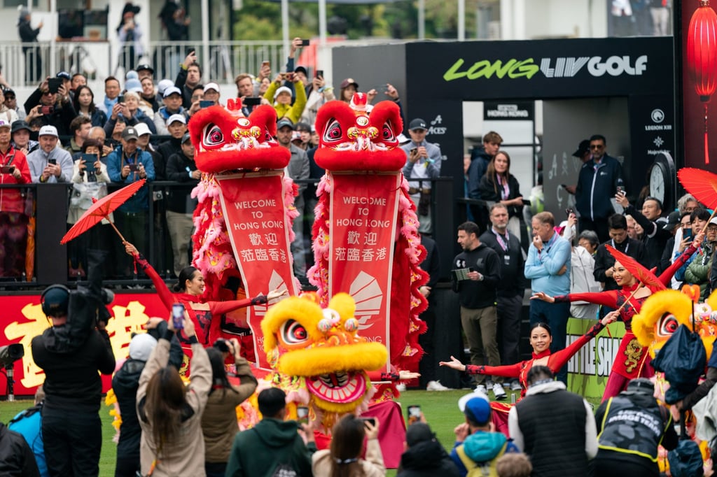 HKTB organised a lion dance performance at the LIV Golf Hong Kong 2025 tournament. Photo: Hong Kong Tourism Board