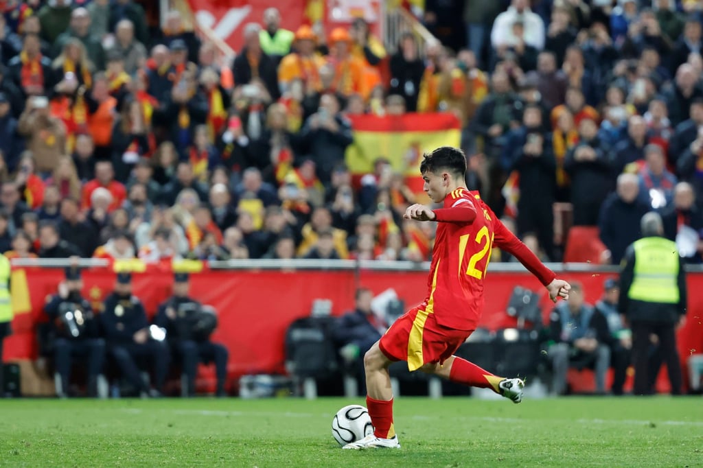 Spain’s Pedri scores the winning spot kick against the Netherlands. Photo: EPA Spain’s Pedri scores the winning spot kick against the Netherlands. Photo: EPA