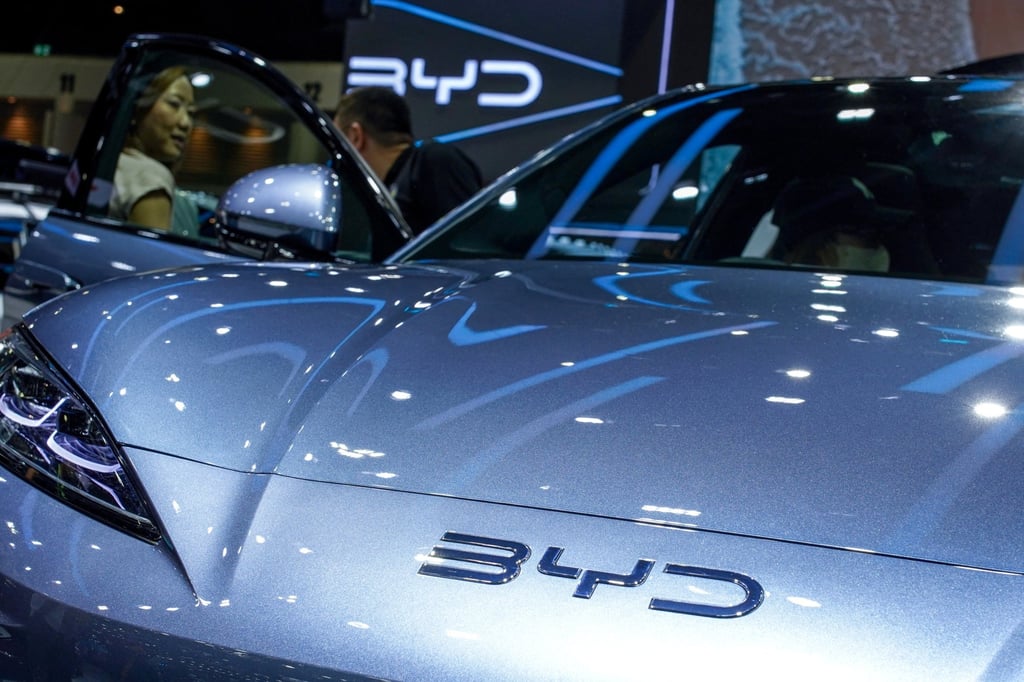 BYD’s shares fell on Tuesday despite the EV maker posting a record fourth-quarter profit. Photo: Reuters BYD’s shares fell on Tuesday despite the EV maker posting a record fourth-quarter profit. Photo: Reuters