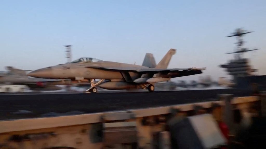 A fighter plane takes off for an operation against the Houthi group. Photo: US CENTCOM via Reuters A fighter plane takes off for an operation against the Houthi group. Photo: US CENTCOM via Reuters