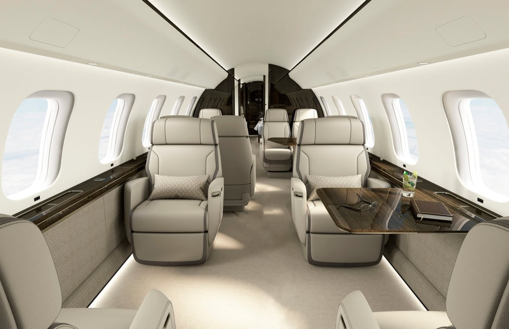 The Global 8000 offers owners a range of interior cabin options, including aircraft configurations with higher seating, which is popular among Chinese buyers. Photo: Bombardier
