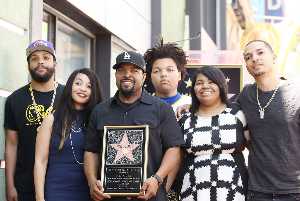 Ice Cube and family at the 2017 ceremony honouring him with a star on the Hollywood Walk of Fame. Photo: Getty Images