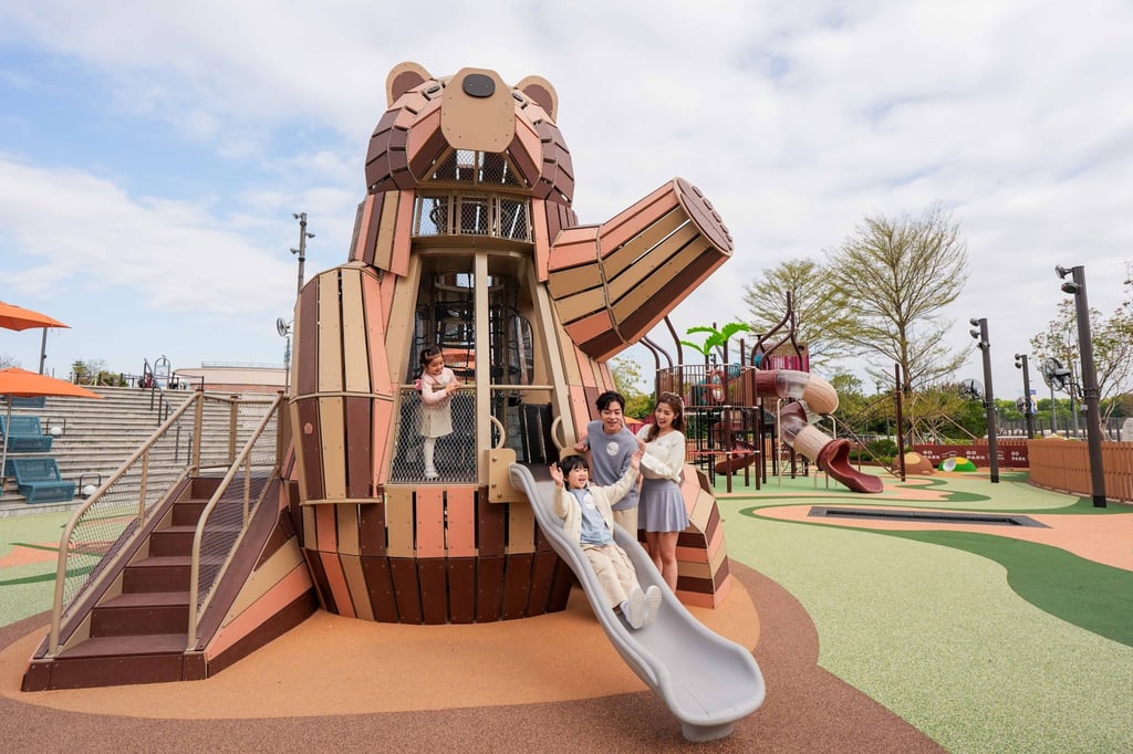 The 18,000 sq ft Adventure Land playground includes multi-sensory play equipment, water play and climbing frames.