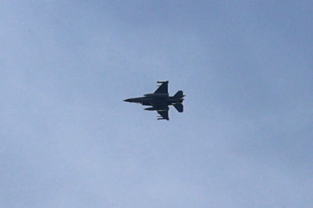 An Israeli warplane flying over southern Lebanon on March 28. Photo: AFP