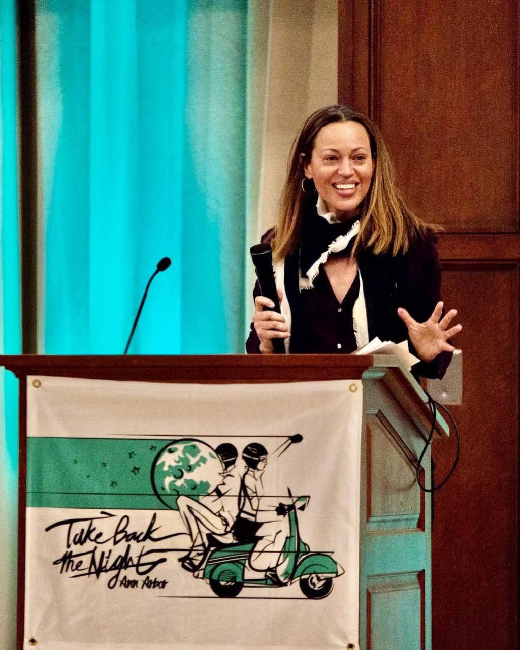 Drew Dixon gives a #MeToo keynote address in 2022. Photo: @deardrewdixon/Instagram Drew Dixon gives a #MeToo keynote address in 2022. Photo: @deardrewdixon/Instagram
