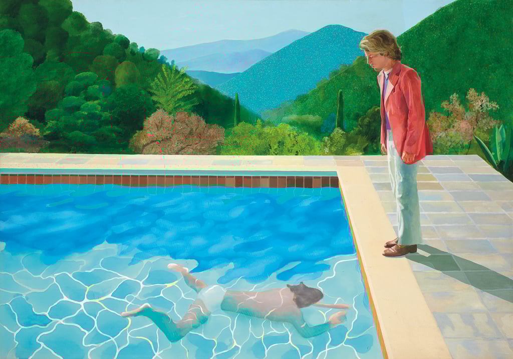 Portrait of an Artist (Pool with Two Figures) (1972), David Hockney. Photo: David Hockney, Art Gallery of New South Wales Portrait of an Artist (Pool with Two Figures) (1972), David Hockney. Photo: David Hockney, Art Gallery of New South Wales