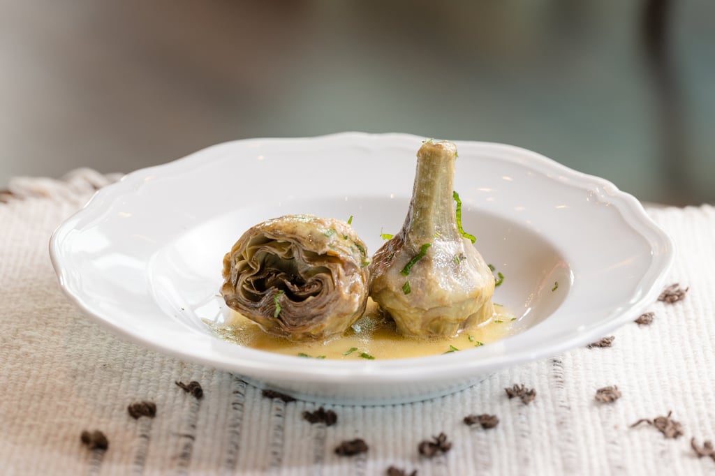 Artichokes Romana served at Paolo Monti’s Ama Ristorante in Wan Chai, Hong Kong. Photo: Handout Artichokes Romana served at Paolo Monti’s Ama Ristorante in Wan Chai, Hong Kong. Photo: Handout