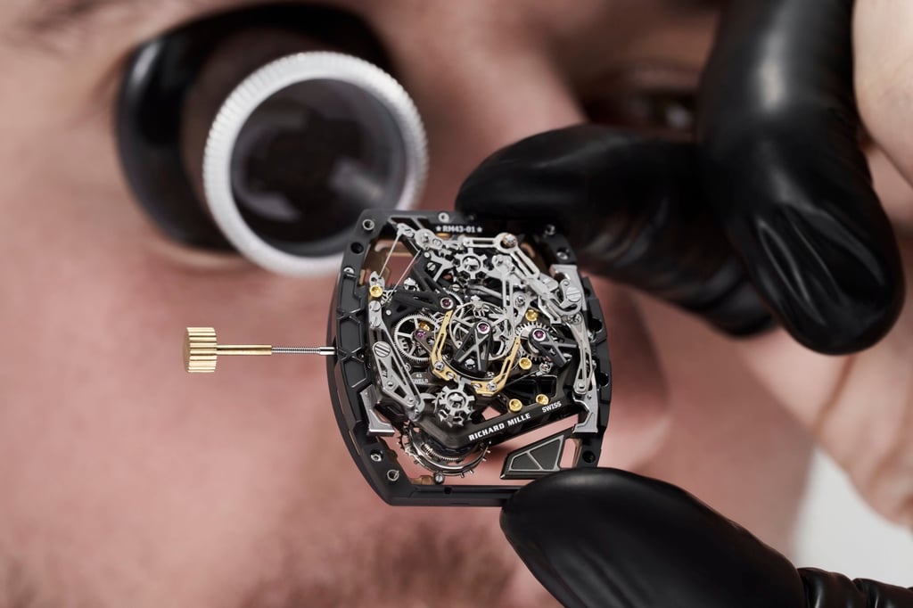 The Richard Mille tourbillon split-seconds chronograph has been reimagined with refined components that improve efficiency and power distribution. Photo: Handout The Richard Mille tourbillon split-seconds chronograph has been reimagined with refined components that improve efficiency and power distribution. Photo: Handout