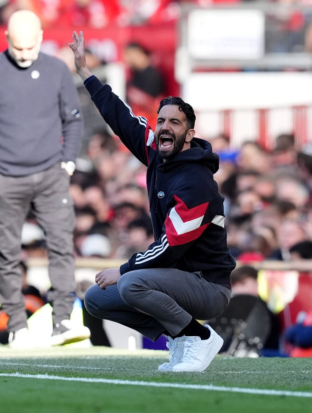 United manager Ruben Amorim gestures during the Manchester derby. Photo: dpa United manager Ruben Amorim gestures during the Manchester derby. Photo: dpa