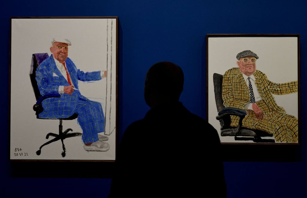 Self-portraits of British painter David Hockney at “David Hockney 25”. Photo: AFP Self-portraits of British painter David Hockney at “David Hockney 25”. Photo: AFP