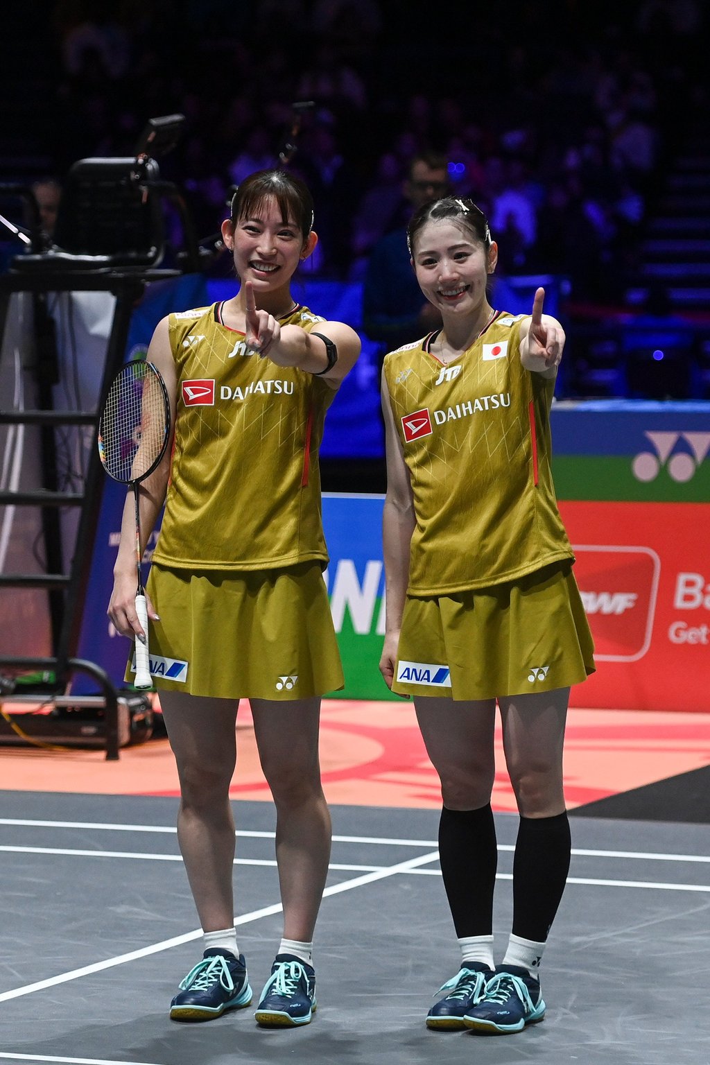 Shida Chiharu (right) with doubles partner Nami Matsuyama. Photo: Xinhua Shida Chiharu (right) with doubles partner Nami Matsuyama. Photo: Xinhua