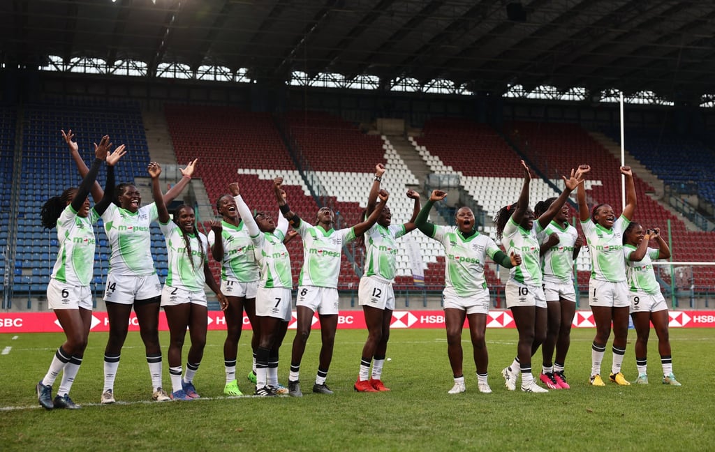 Kenya’s women joyful at clinching overall sevens title. Photo: Reuters Kenya’s women joyful at clinching overall sevens title. Photo: Reuters
