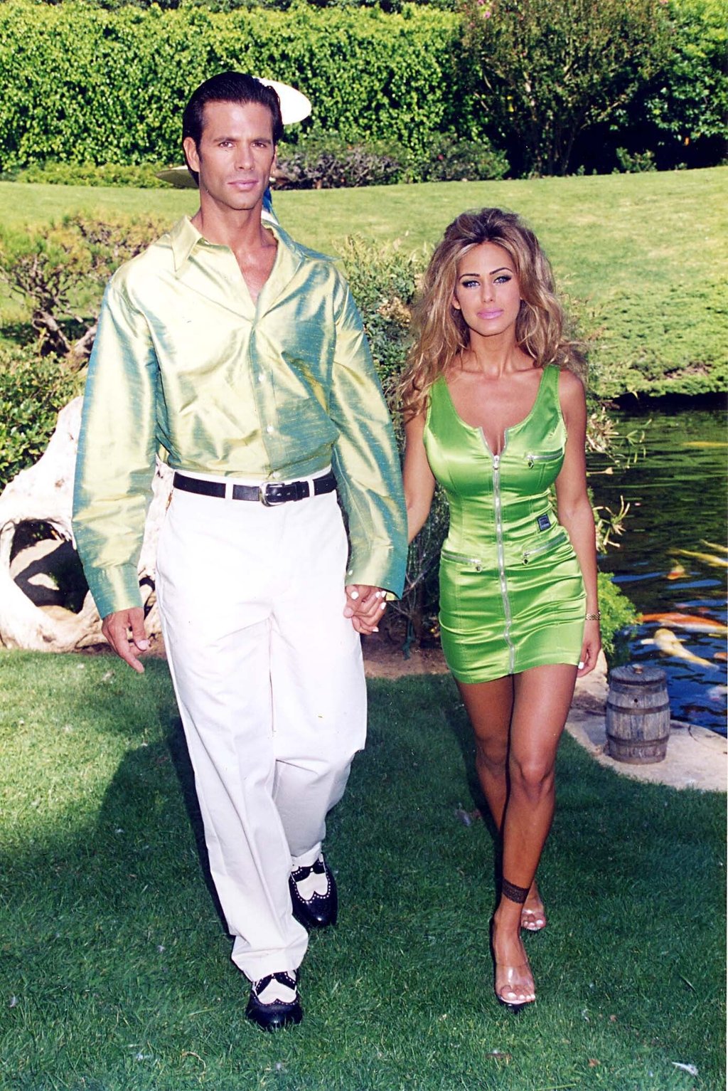 Victoria Lamas’ parents, Lorenzo Lamas and Shauna Sand, during Playboy Kiss 1996 at the Playboy Mansion. Photo: Getty Images