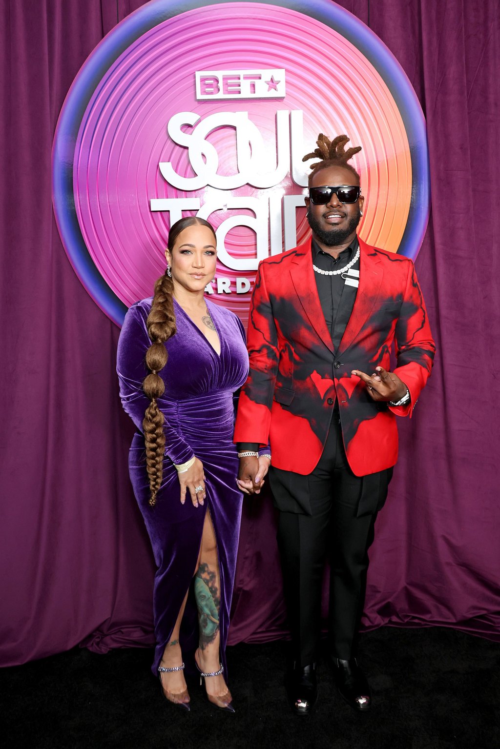 Amber Najm and T-Pain at the 2023 BET Soul Train Awards, in Hollywood, California. Photo: WireImage Amber Najm and T-Pain at the 2023 BET Soul Train Awards, in Hollywood, California. Photo: WireImage