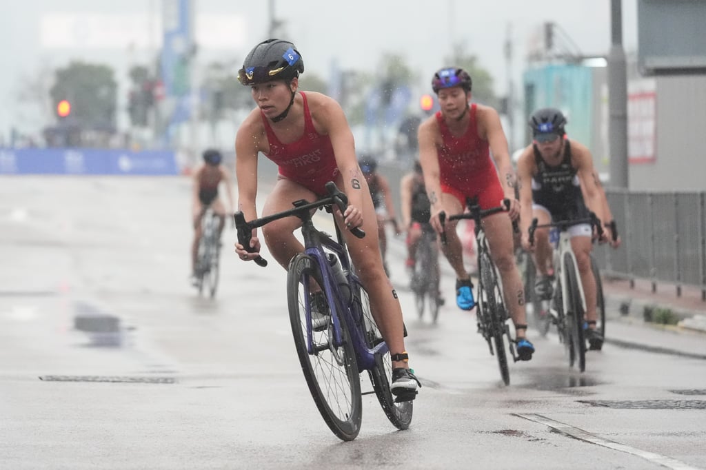 Cade Wright in action during this month’s Asia Triathlon Sprint Championships in Hong Kong. Photo: Eugene Lee Cade Wright in action during this month’s Asia Triathlon Sprint Championships in Hong Kong. Photo: Eugene Lee