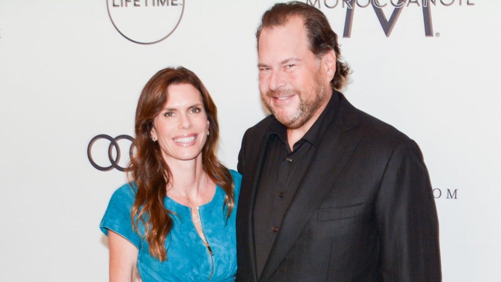 Lynne and Marc Benioff at Variety’s Power of Women event in Los Angeles in 2017. Photo: Shutterstock Lynne and Marc Benioff at Variety’s Power of Women event in Los Angeles in 2017. Photo: Shutterstock