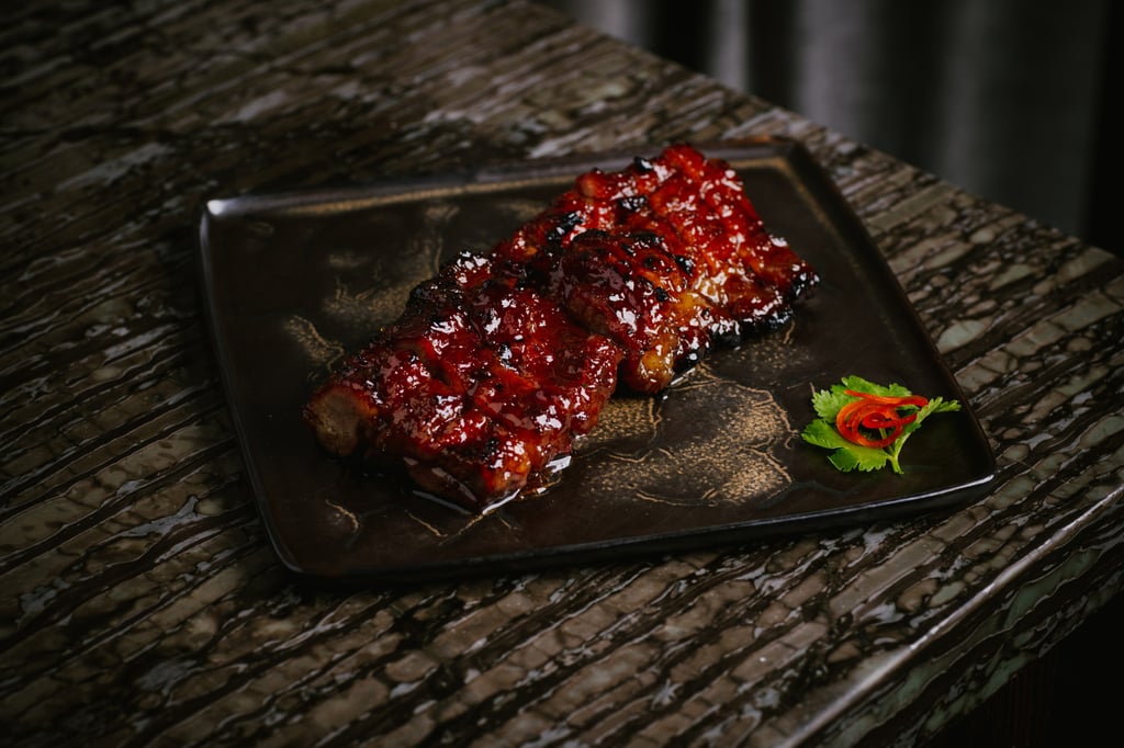 Mott 32’s barbecue pluma Iberico pork. Photo: Handout Mott 32’s barbecue pluma Iberico pork. Photo: Handout