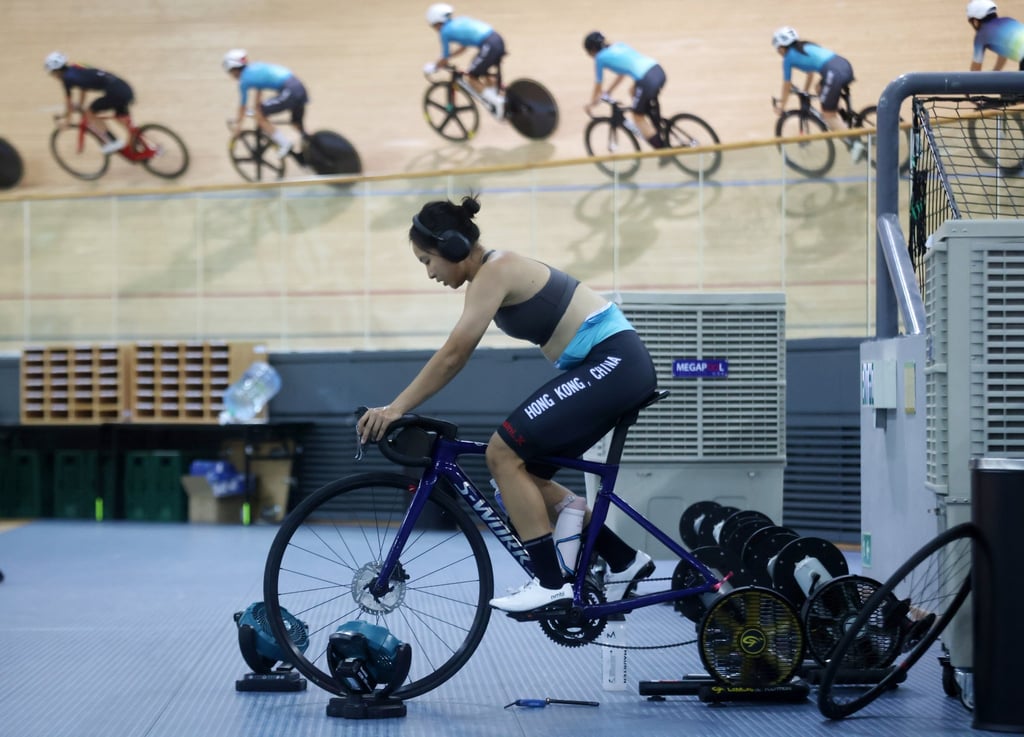 Ceci Lee training at Hong Kong Velodrome before the Games test event. Photo: Jonathan Wong