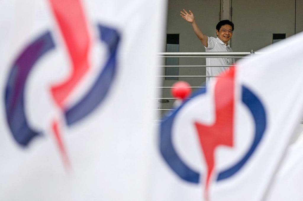 Singapore’s Prime Minister Lawrence Wong, secretary general of the ruling People’s Action Party, waves to supporters on Wednesday following his nomination ahead of the general election. Photo: AFP Singapore’s Prime Minister Lawrence Wong, secretary general of the ruling People’s Action Party, waves to supporters on Wednesday following his nomination ahead of the general election. Photo: AFP
