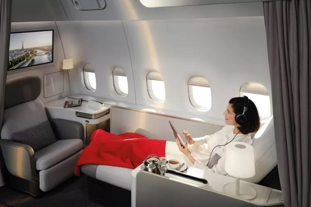 La Premiere class on Air France is regarded as one of the most luxurious ways to fly, and the airline is a favourite with interior designer Kelly Wearstler. Photo: courtesy Air France