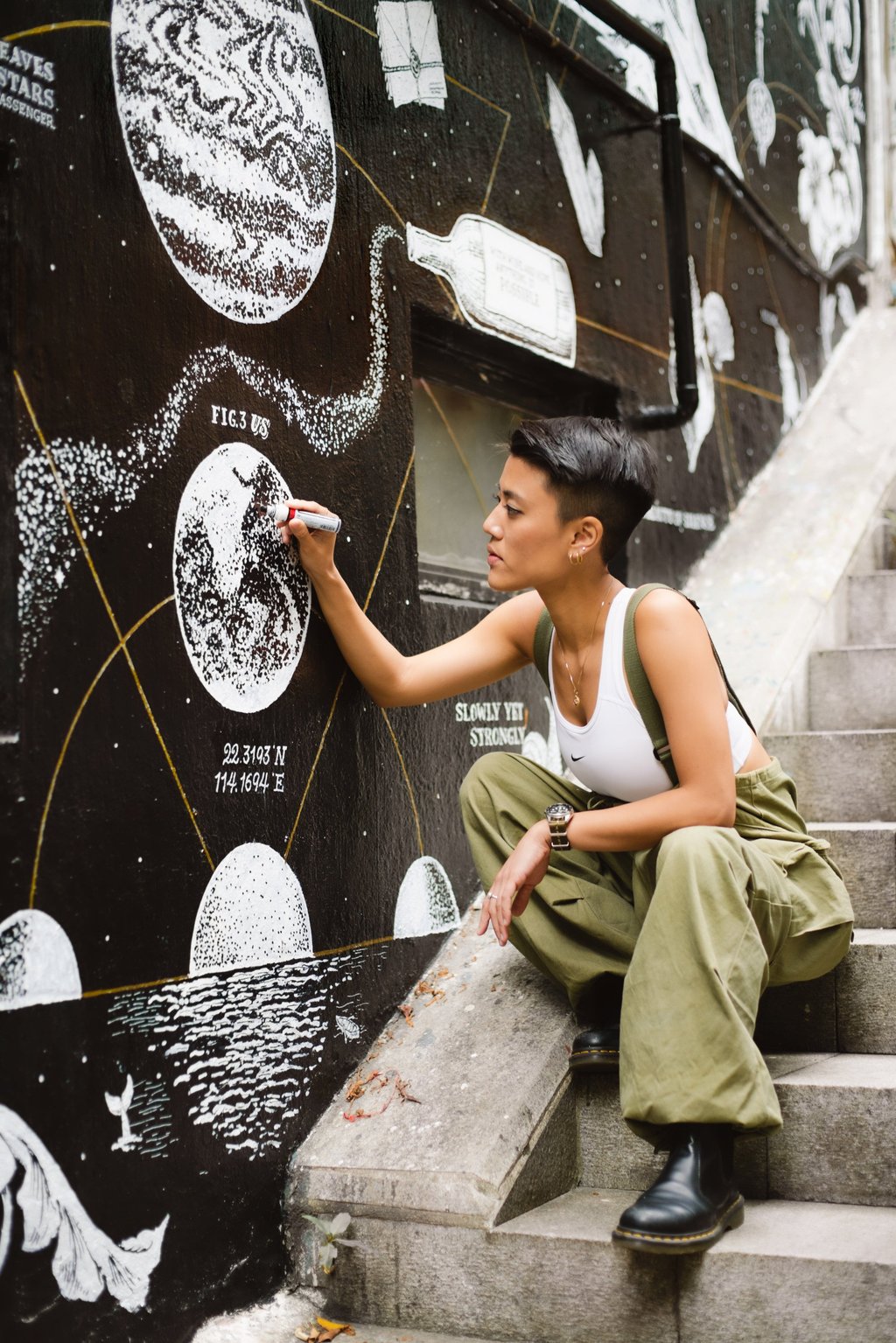 Samantha Cheung, whose calligraphy clients include Piaget and Cartier, also paints murals. Photo: Handout Samantha Cheung, whose calligraphy clients include Piaget and Cartier, also paints murals. Photo: Handout