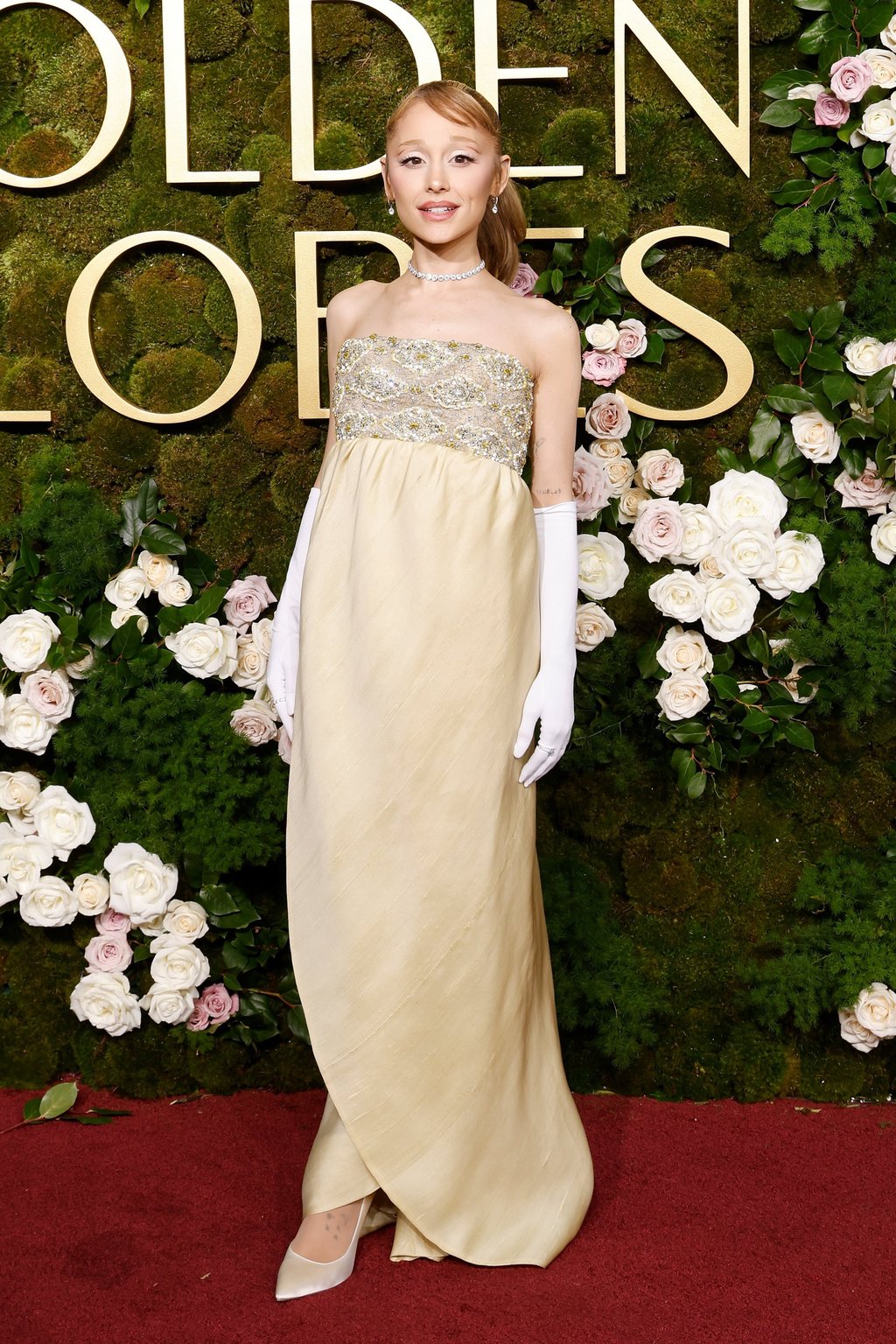 Ariana Grande exuded elegance in Givenchy haute couture at the 2025 Golden Globes in January. Photo: FilmMagic