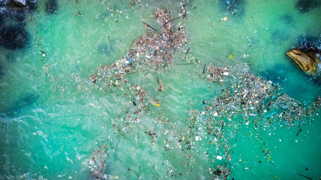 Plastic pollution and debris seen floating in the ocean – but it is the tiny microfibres that cannot be seen that are also doing untold environmental damage. Photo: Shutterstock Plastic pollution and debris seen floating in the ocean – but it is the tiny microfibres that cannot be seen that are also doing untold environmental damage. Photo: Shutterstock