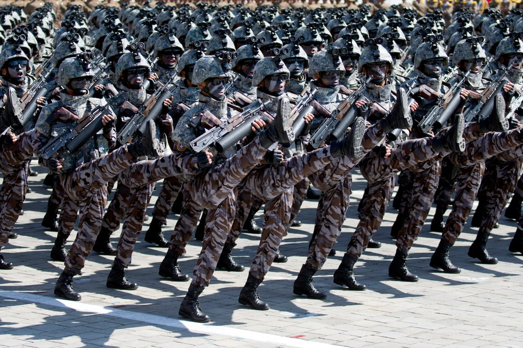 North Korean soldiers march in a parade in Pyongyang in 2018. Photo: AP North Korean soldiers march in a parade in Pyongyang in 2018. Photo: AP