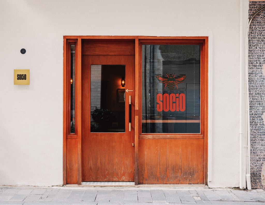 The exterior of Socio at 17 Staunton Street, Central. Photo: Jocelyn Tam The exterior of Socio at 17 Staunton Street, Central. Photo: Jocelyn Tam