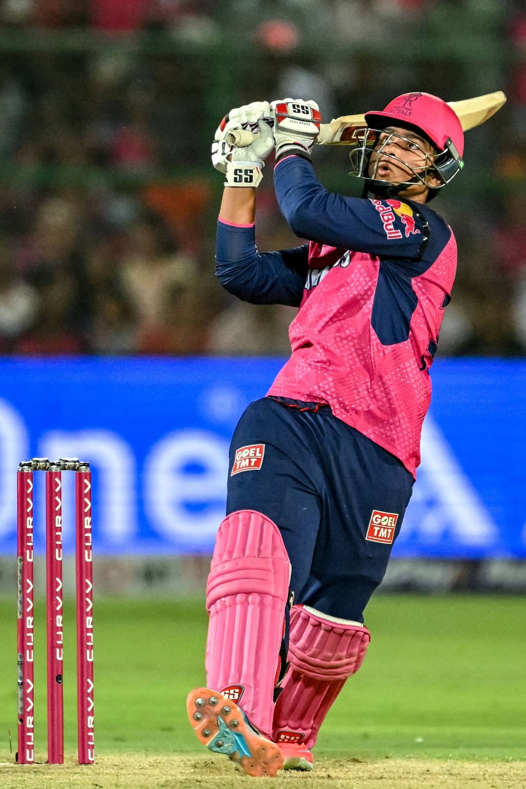 Vaibhav Suryavanshi scored 100 runs, with an incredible 94 coming off boundaries. Photo: AFP