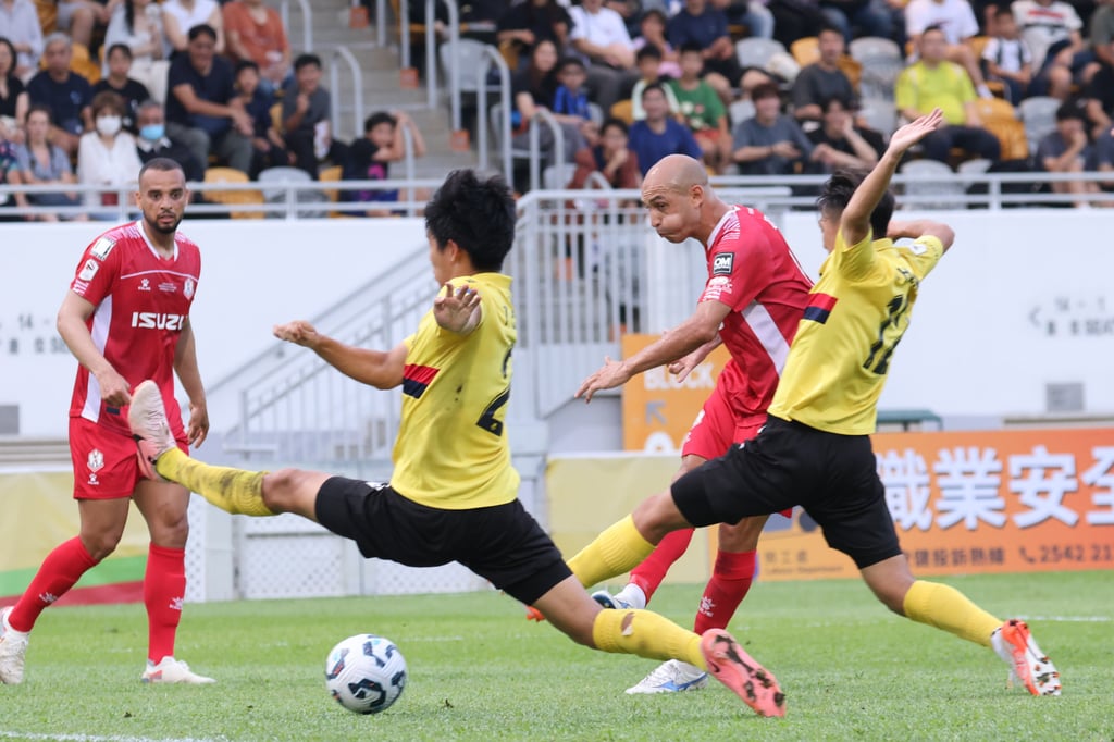 Southern’s Jonatan Acosta scores his team’s first goal in their JC Sapling Cup final win. Photo: Nora Tam Southern’s Jonatan Acosta scores his team’s first goal in their JC Sapling Cup final win. Photo: Nora Tam