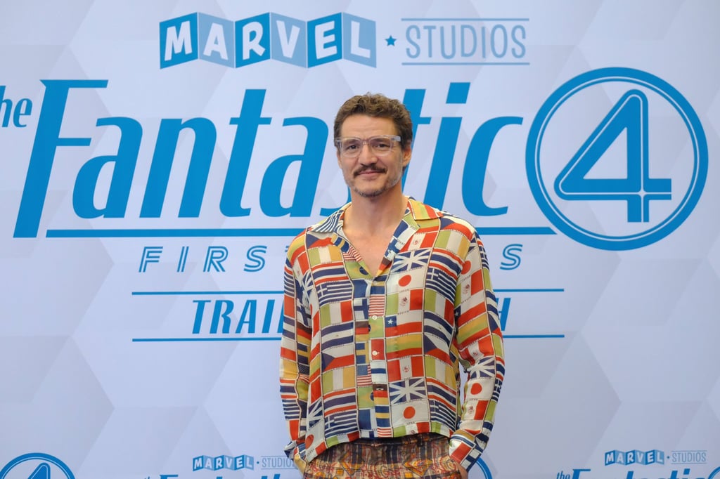 Also in February, Pedro Pascal donned a silk Bode shirt adorned with a patchwork of international flags on the press tour for Marvel’s upcoming The Fantastic Four: First Steps. Photo: Getty Images for Disney