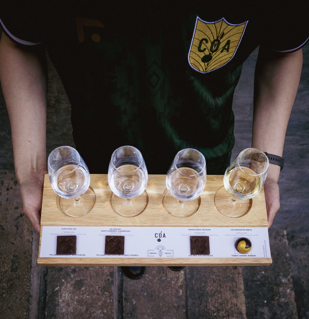 COA’s mescal pairing with chocolate. Photo: COA COA’s mescal pairing with chocolate. Photo: COA