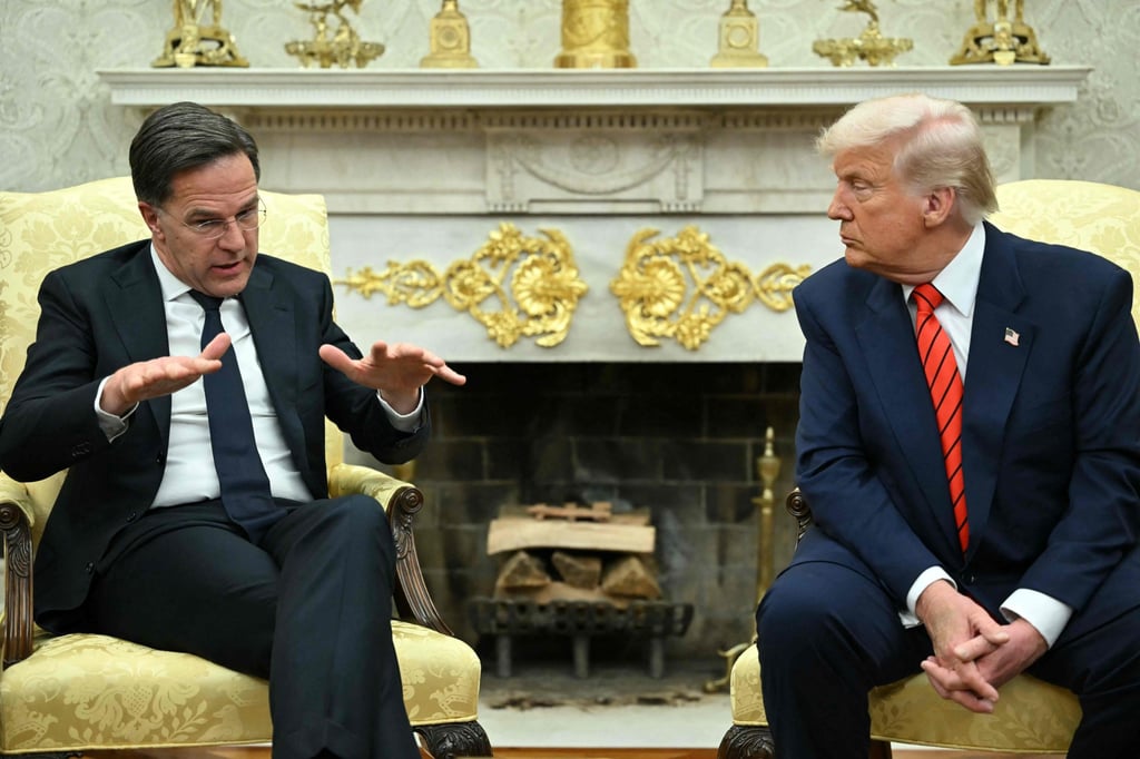 Nato Secretary General Mark Rutte (left) speaks to the press as he meets US President Donald Trump at the White House in Washington, on March 13. Photo: AFP Nato Secretary General Mark Rutte (left) speaks to the press as he meets US President Donald Trump at the White House in Washington, on March 13. Photo: AFP