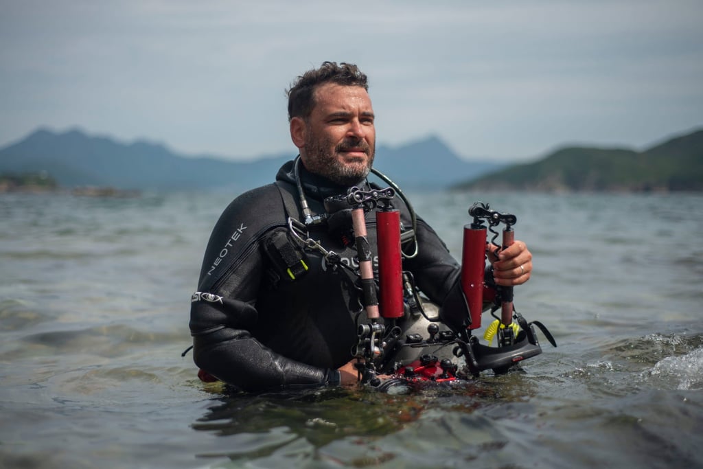 Simon Lorenz, diving instructor, underwater photographer and owner of a dive travel company, in Lobster Bay, Hong Kong, in 2024. Photo: Antony Dickson