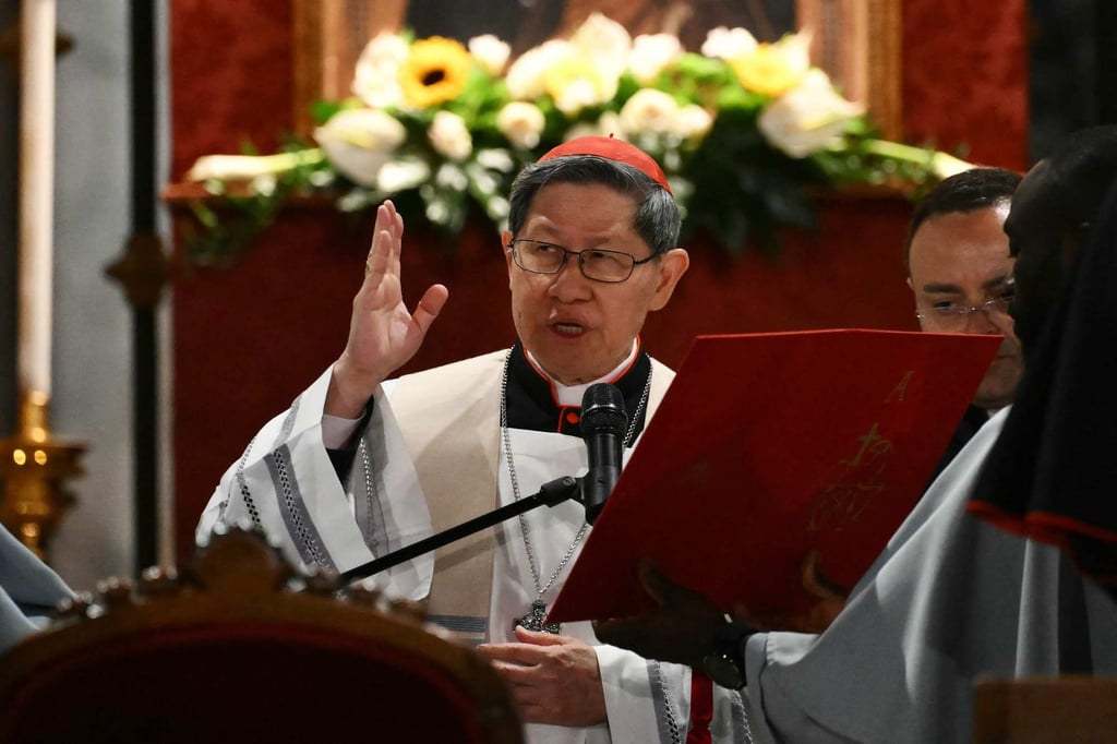 Filipino cardinal Luis Antonio Tagle attends a rosary prayer at Santa Maria Maggiore Basilica in Rome on April 24. Photo: AFP Filipino cardinal Luis Antonio Tagle attends a rosary prayer at Santa Maria Maggiore Basilica in Rome on April 24. Photo: AFP