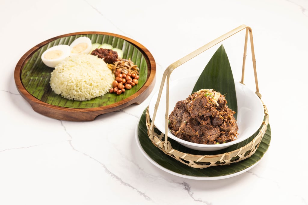 Beef rendang with pandan nasi lemak from Pacific Breeze. Photo: Handout