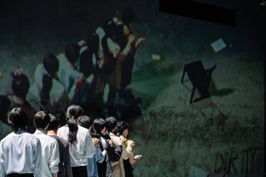 Multilayered projections help paint a bleak picture of a world bereft of humanity in Mr Blank 2.0. Photo: Carmen So Multilayered projections help paint a bleak picture of a world bereft of humanity in Mr Blank 2.0. Photo: Carmen So